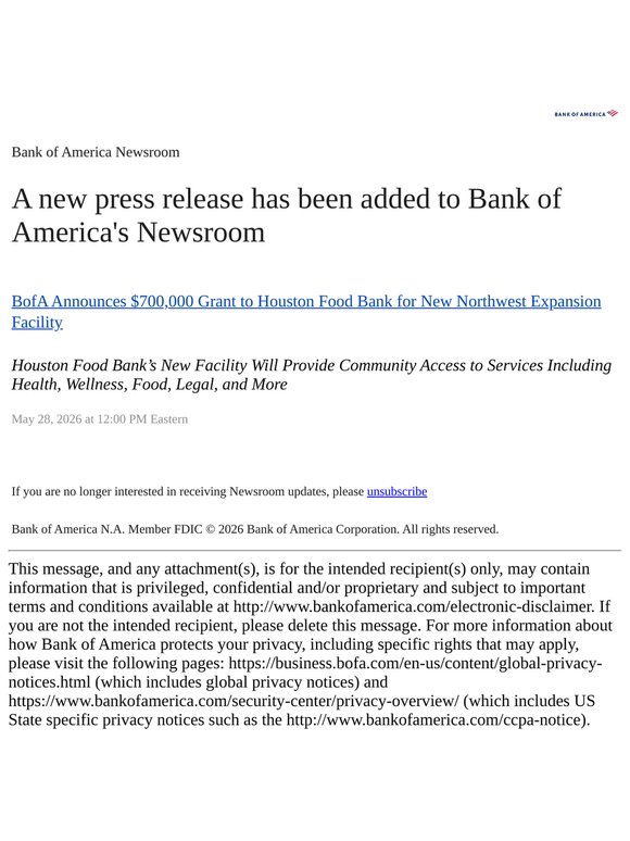 Bank of America Newsroom