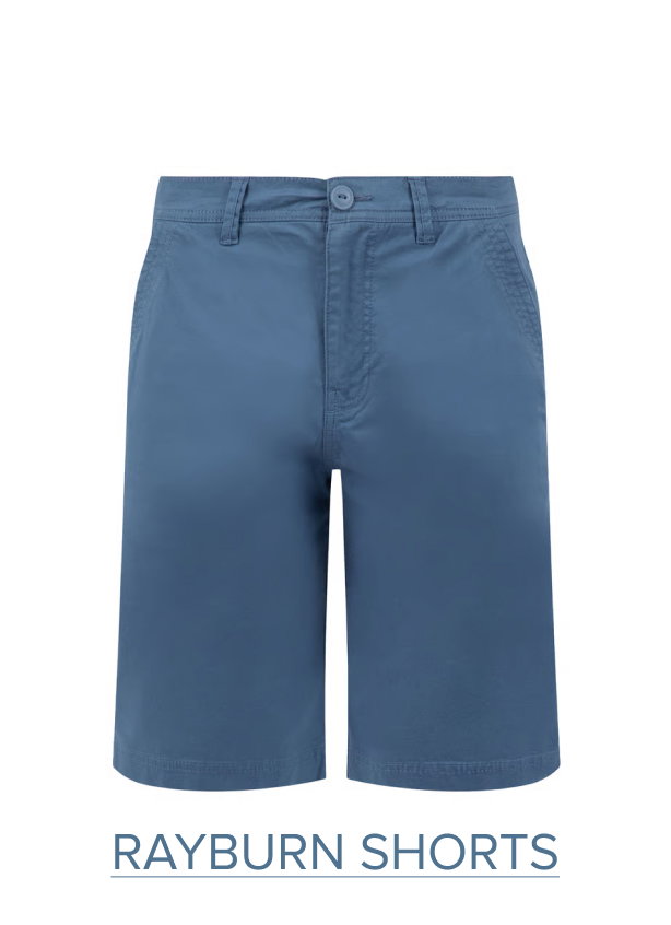 Rayburn Cotton Flat Front Shorts Faded Blue