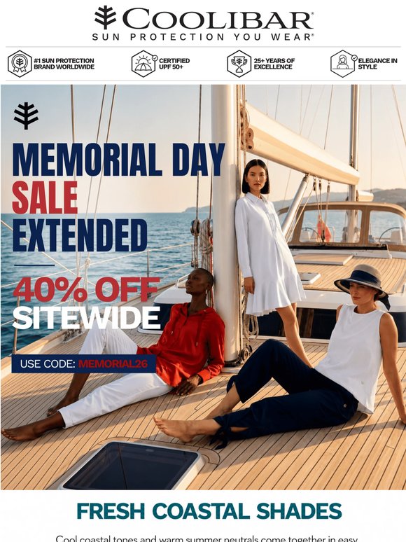 Fresh Coastal Shades | 40% OFF Today