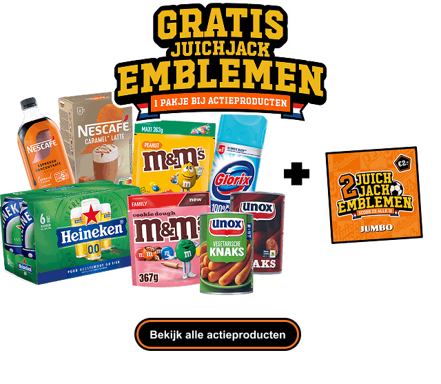 Gratis JuichJack Emblemen. 1 pakje bij actieproducten. Bekijk alle actieproducten