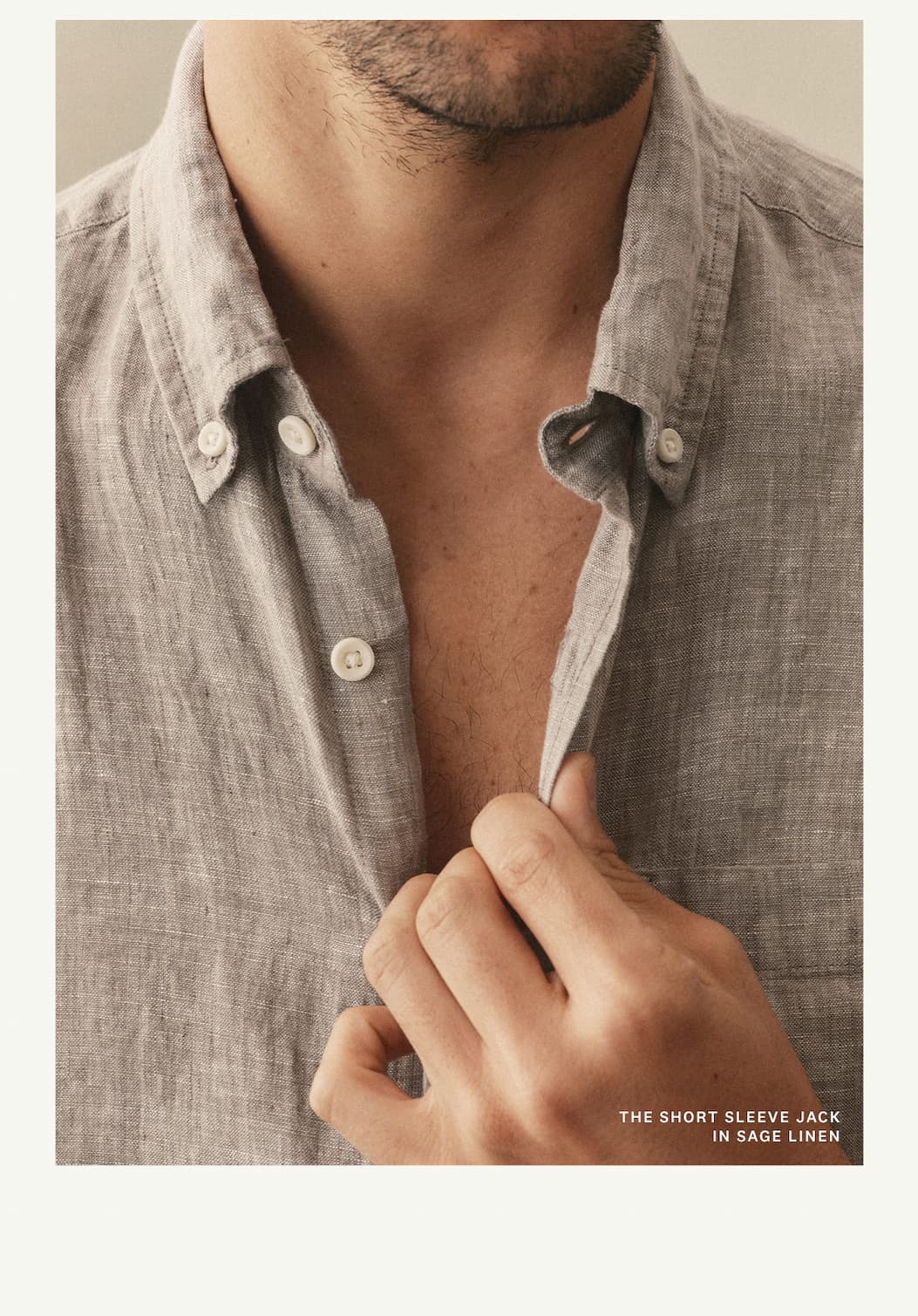 The Short Sleeve Jack in Sage Linen