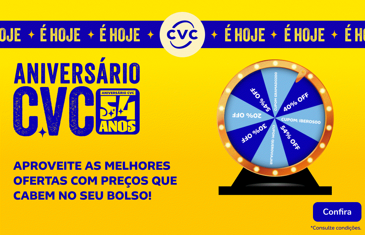 As MELHORES OFERTAS no ANIVERSÁRIO CVC