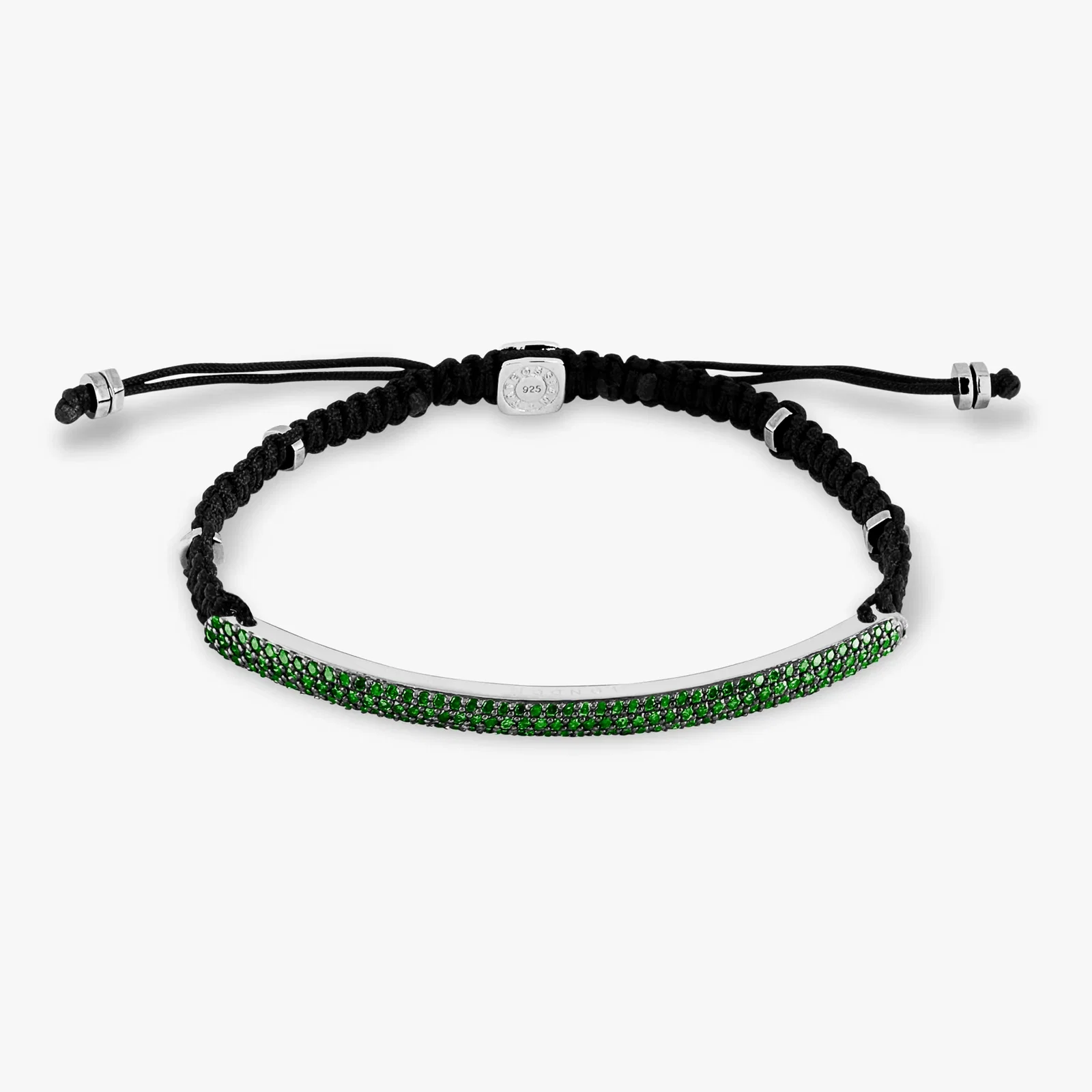 Image of Windsor Macrame Bracelet With Green Emerald