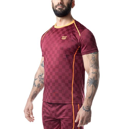 Nasty Pig Rival Tee - Burgundy/Vibrant Orange