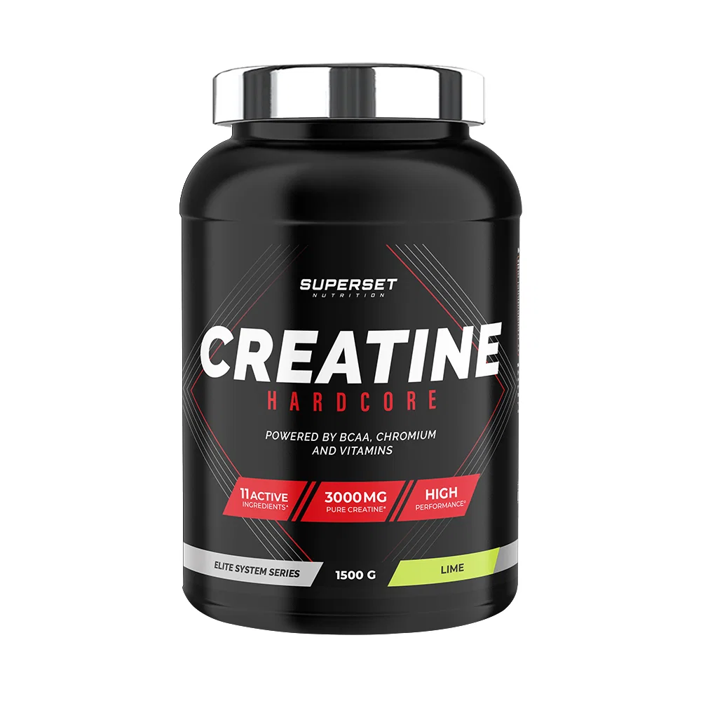 CREATINE HARDCORE (1,5Kg) : Force et volume maximum, 3g de créatine enrichie en BCAA