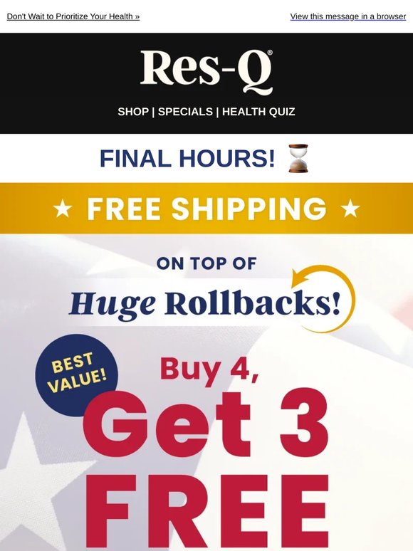 ⏰ The Clock's Ticking: Memorial Offers + Free Shipping