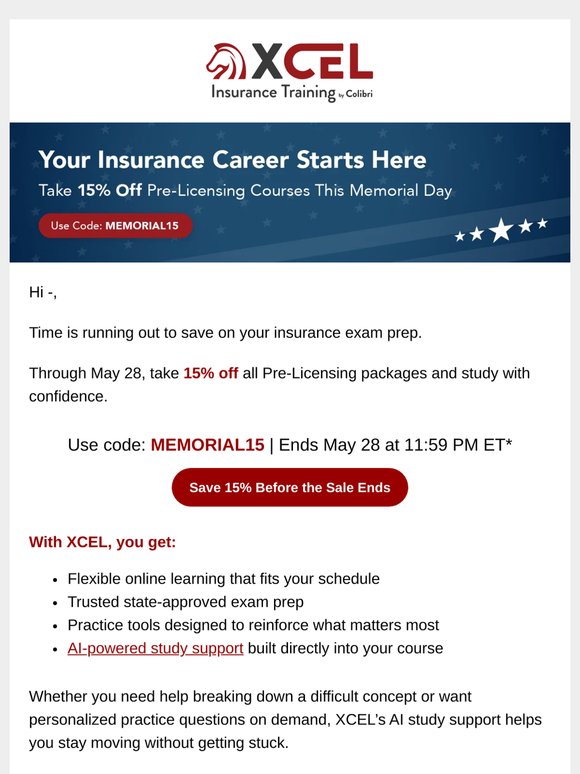 Last Chance to Save 15% on Pre-Licensing