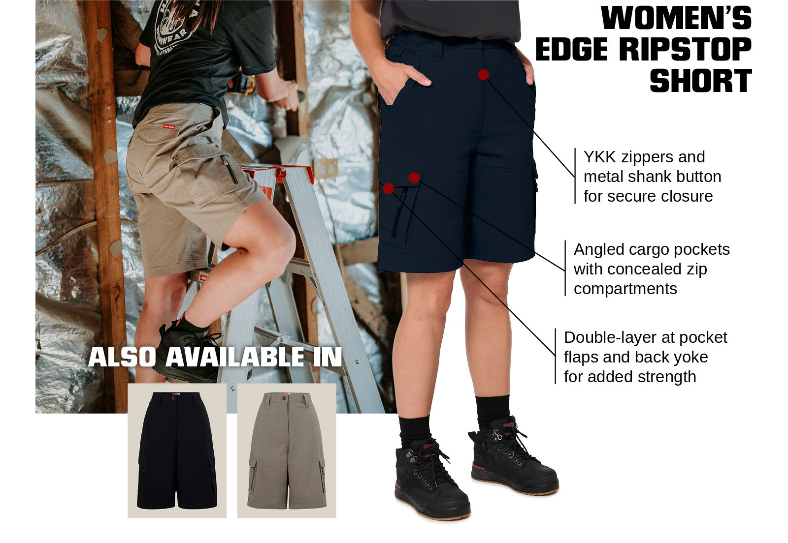 Hard Yakka Women's Edge Ripstop Short