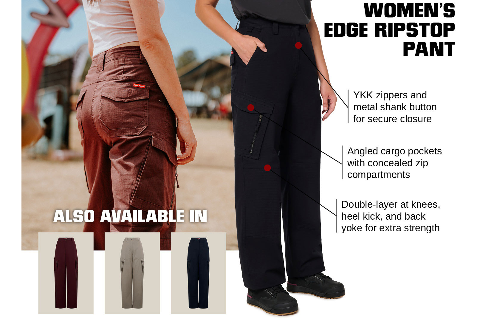 Hard Yakka Women's Edge Ripstop Pant