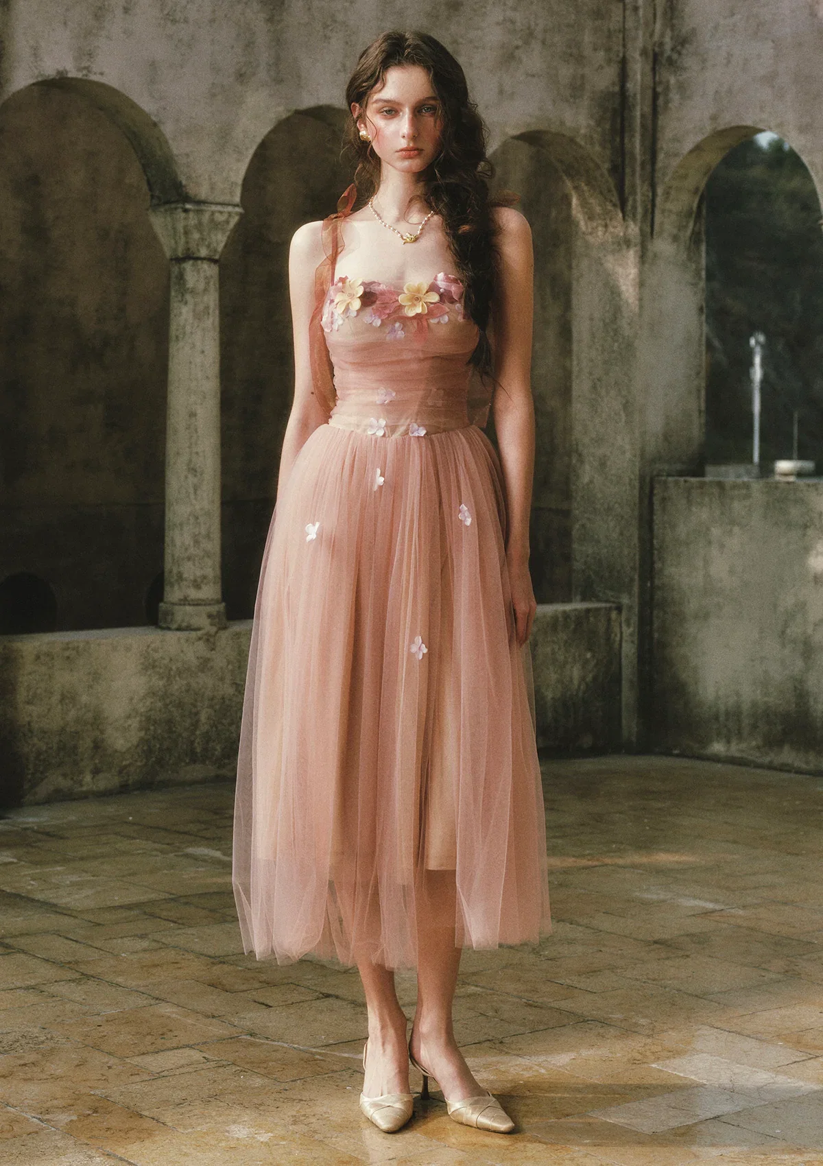 Image of Fluttering Ribbon Dance Corset Dress