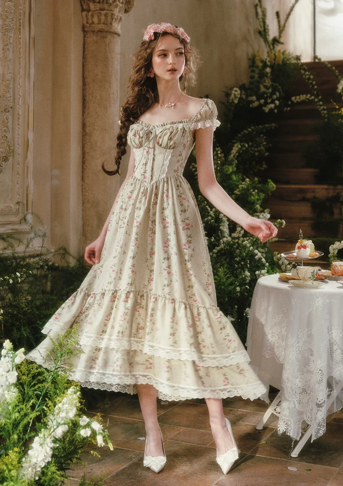 Image of Meadow Vine Corset Dress (Long)