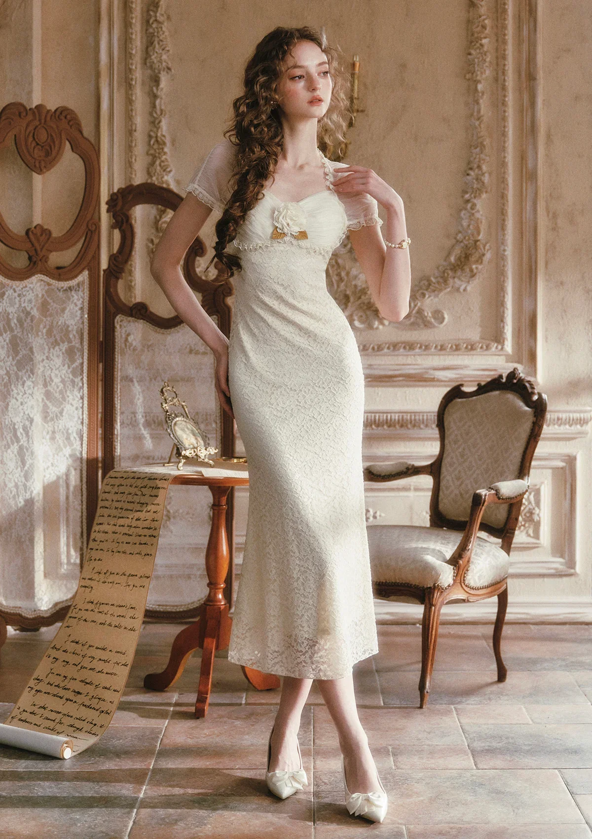 Image of Cream Letter Dress