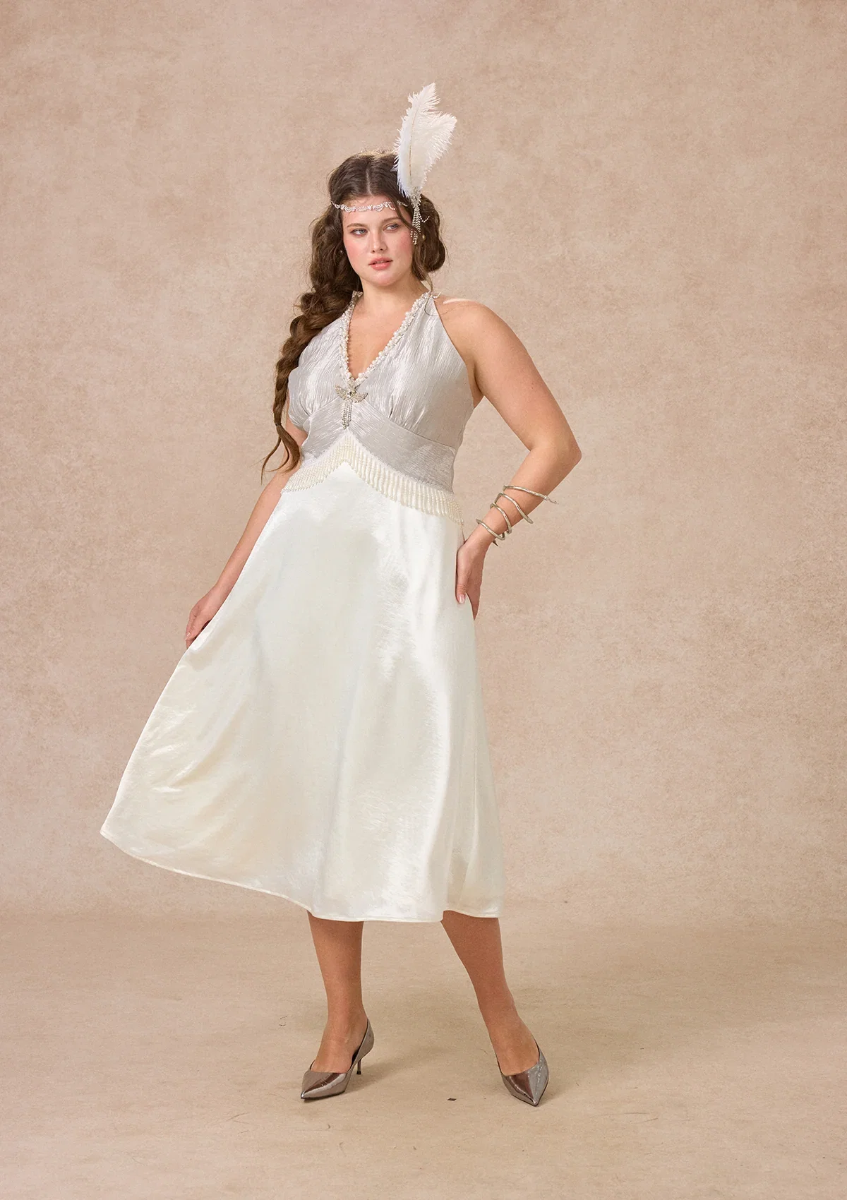 Image of Curve&Plus Silver Light Serenade Dress