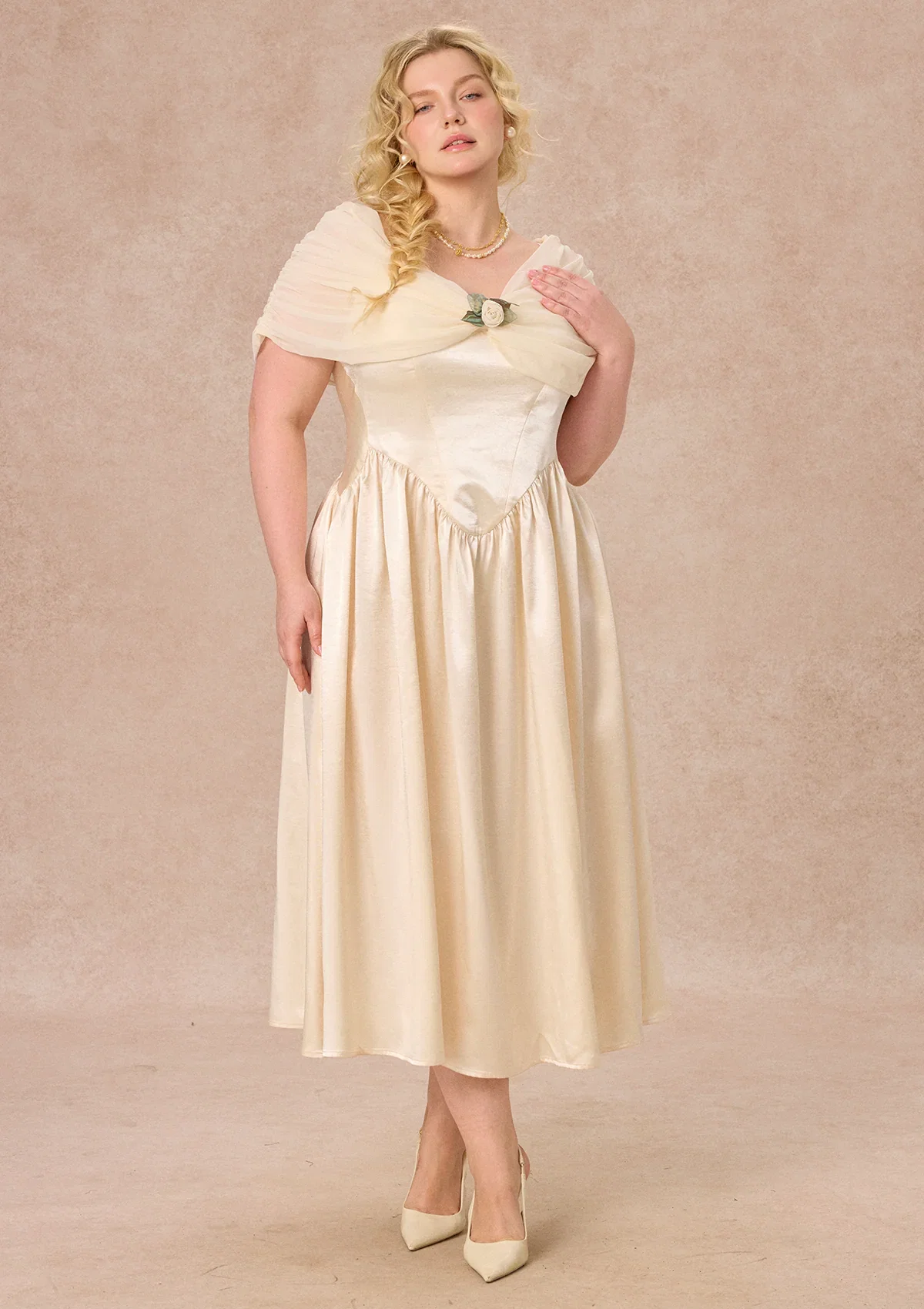 Image of Curve&Plus Pure White Glass Dream Dress