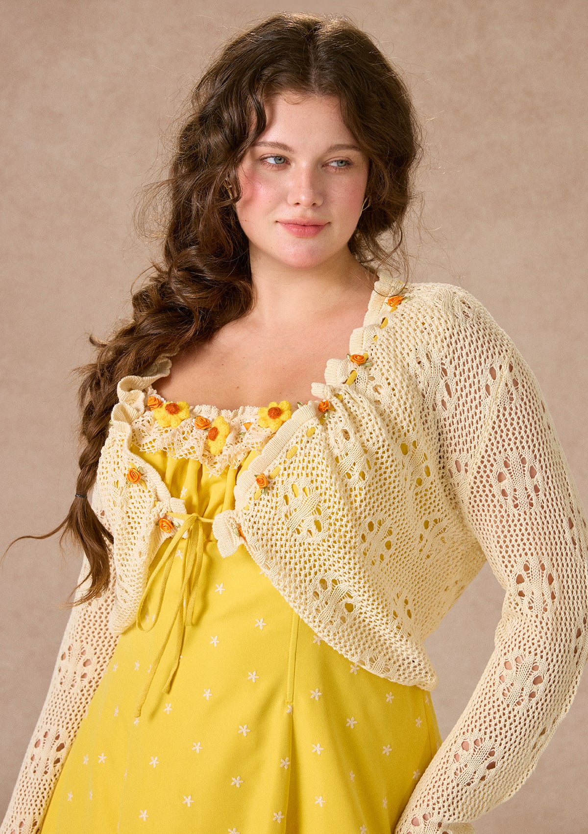Image of Curve&Plus Little Orange Cardigan