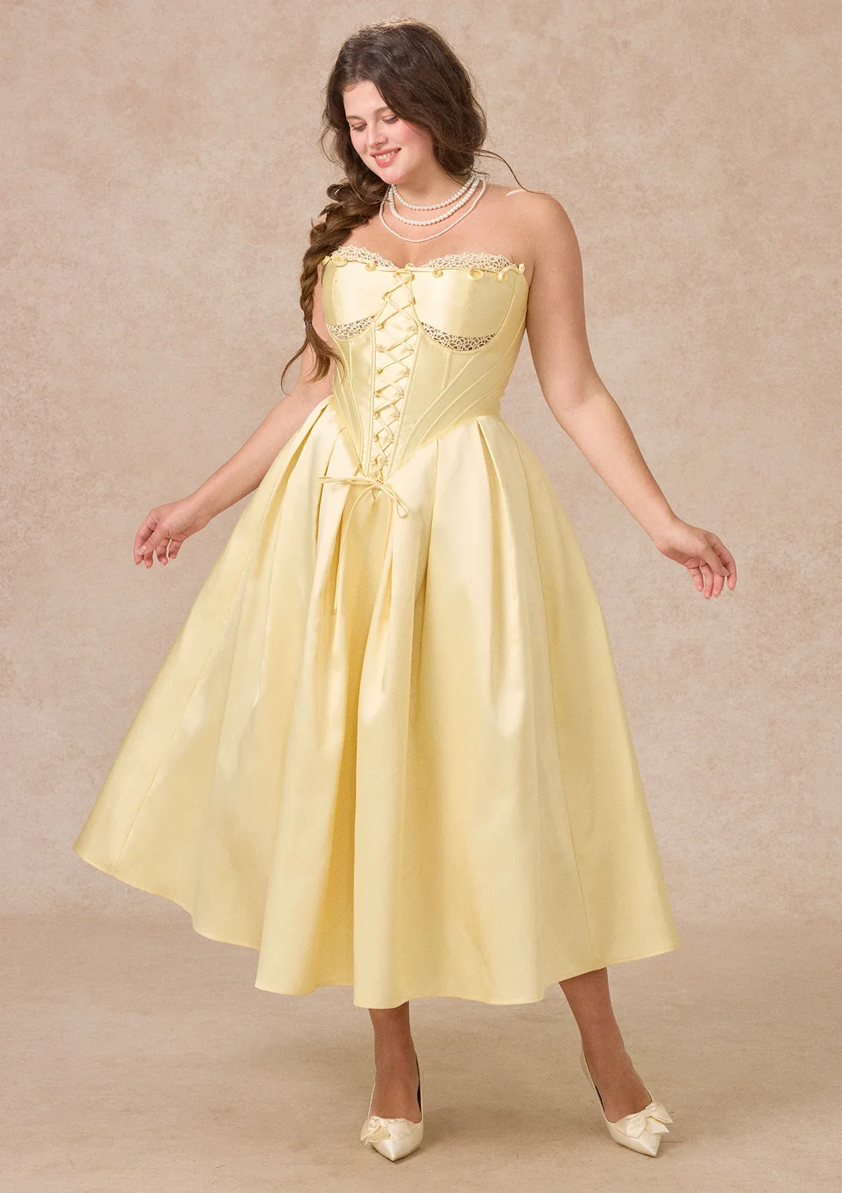 Image of Curve&Plus Belle's Gilded Corset Dress