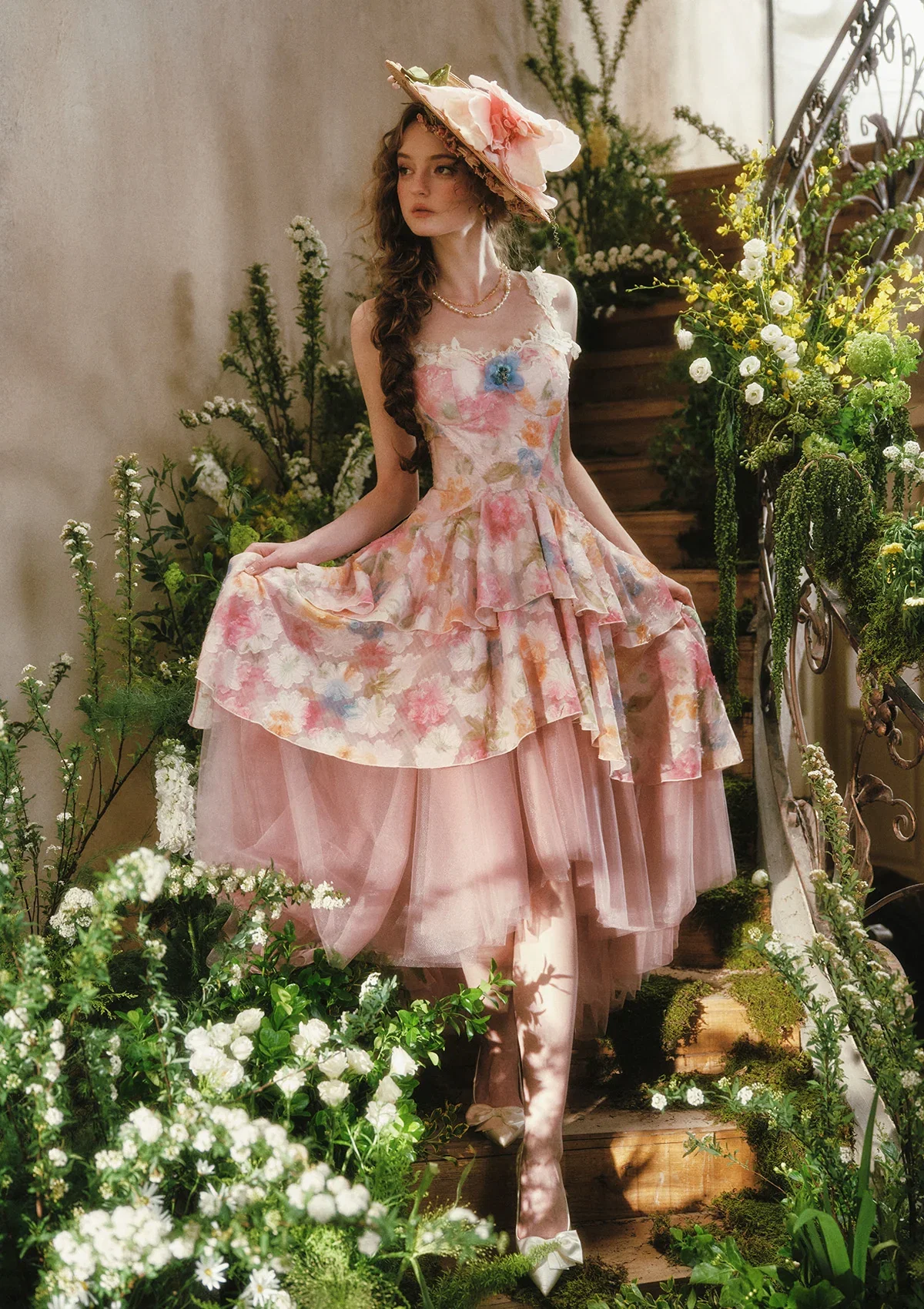 Image of Blazing Cloud Blossom Corset Dress