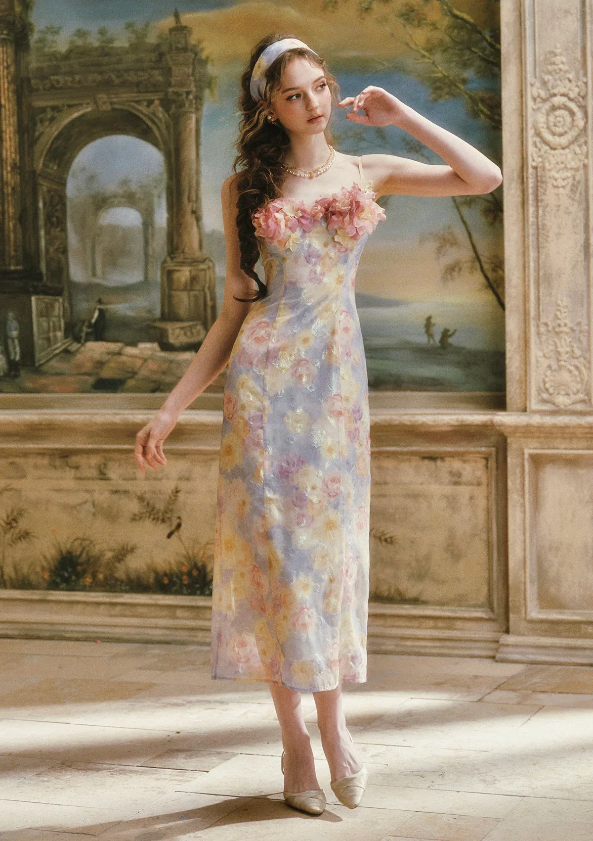 Image of Oil Paint Floral Court Dress