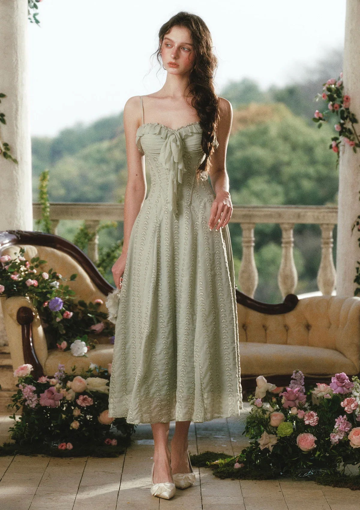 Image of Green Bud Fairy Corset Dress
