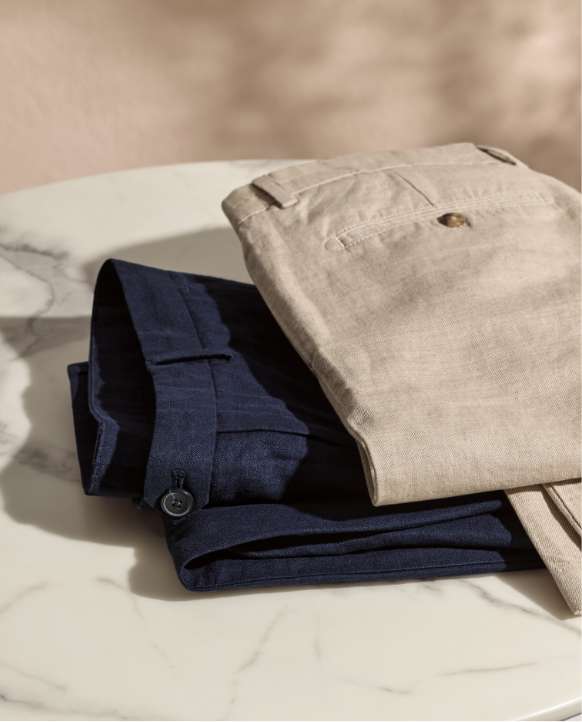 LEINEN-BAUMWOLL-CHINOS