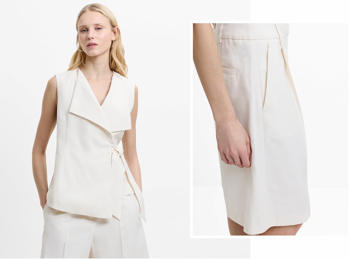 Raquel Wrap Tie Cream Waistcoat