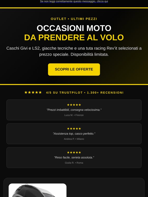 Scopri subito cosa c'è in outlet questa settimana - Spedizione Gratis