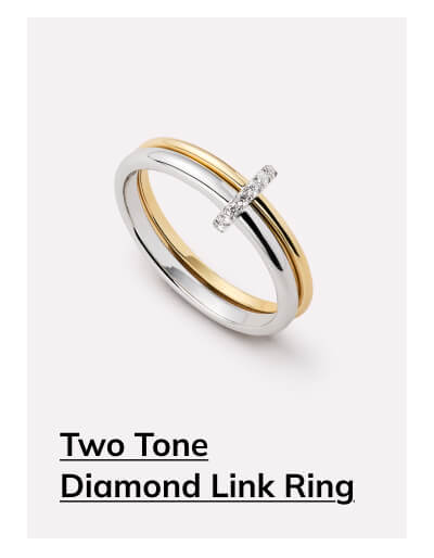 Two Tone Diamond Link Ring Two Tone Diamond Link Ring
