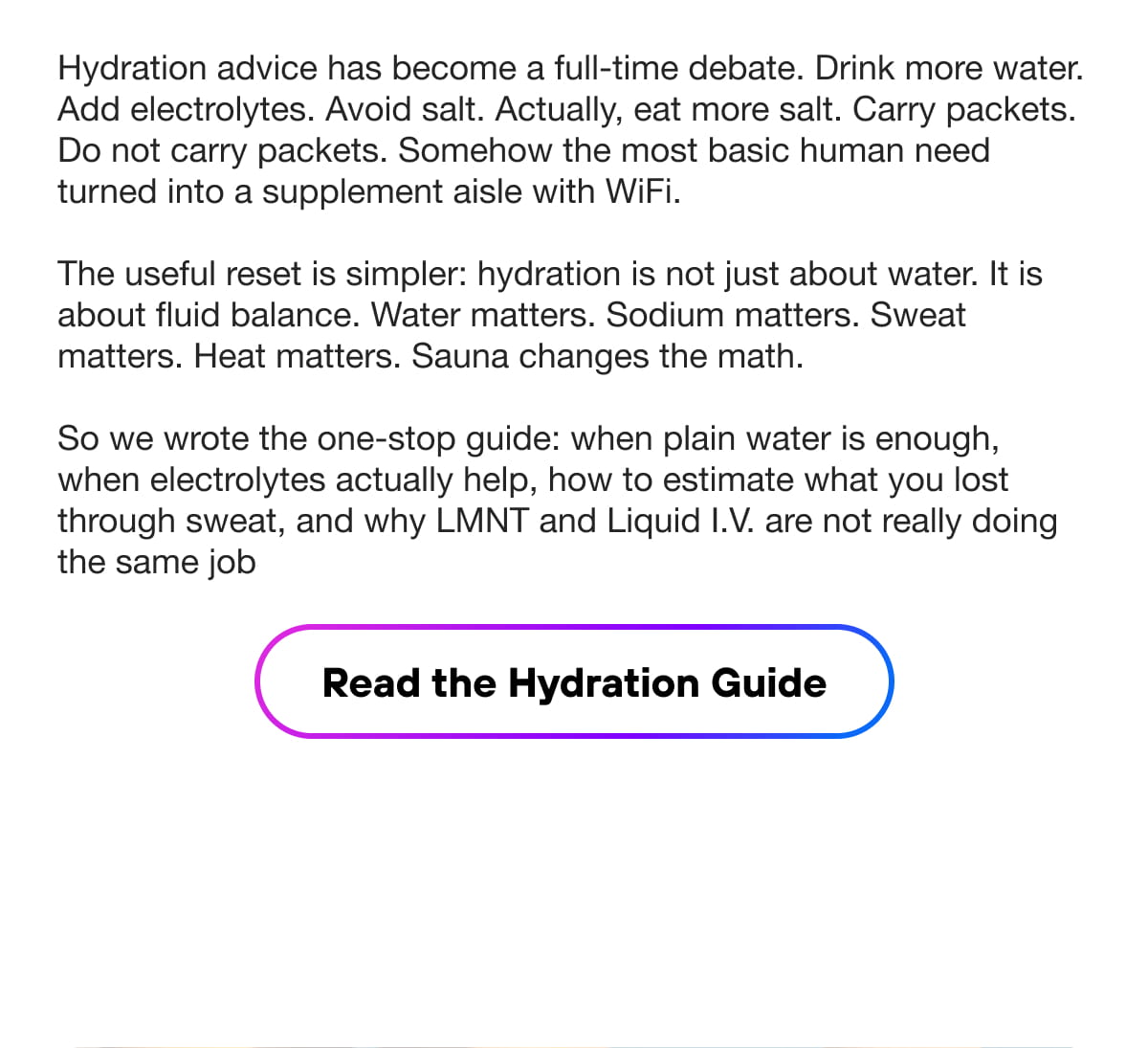 Read the Hydration Guide
