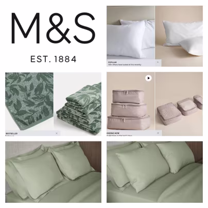 Homeware Sale on Selected Items E.g., 2 Pack Pure Cotton 300...