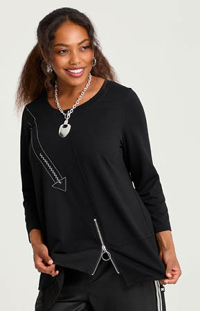 Natural Zip Tunic in Black