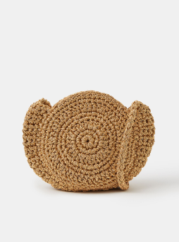 Metallic Shell Macramé Crossbody Bag