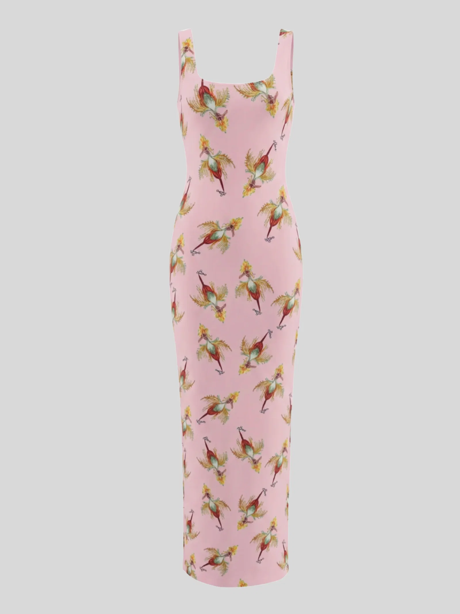 Image of Caterina Long Dress in Cuckooo Birds