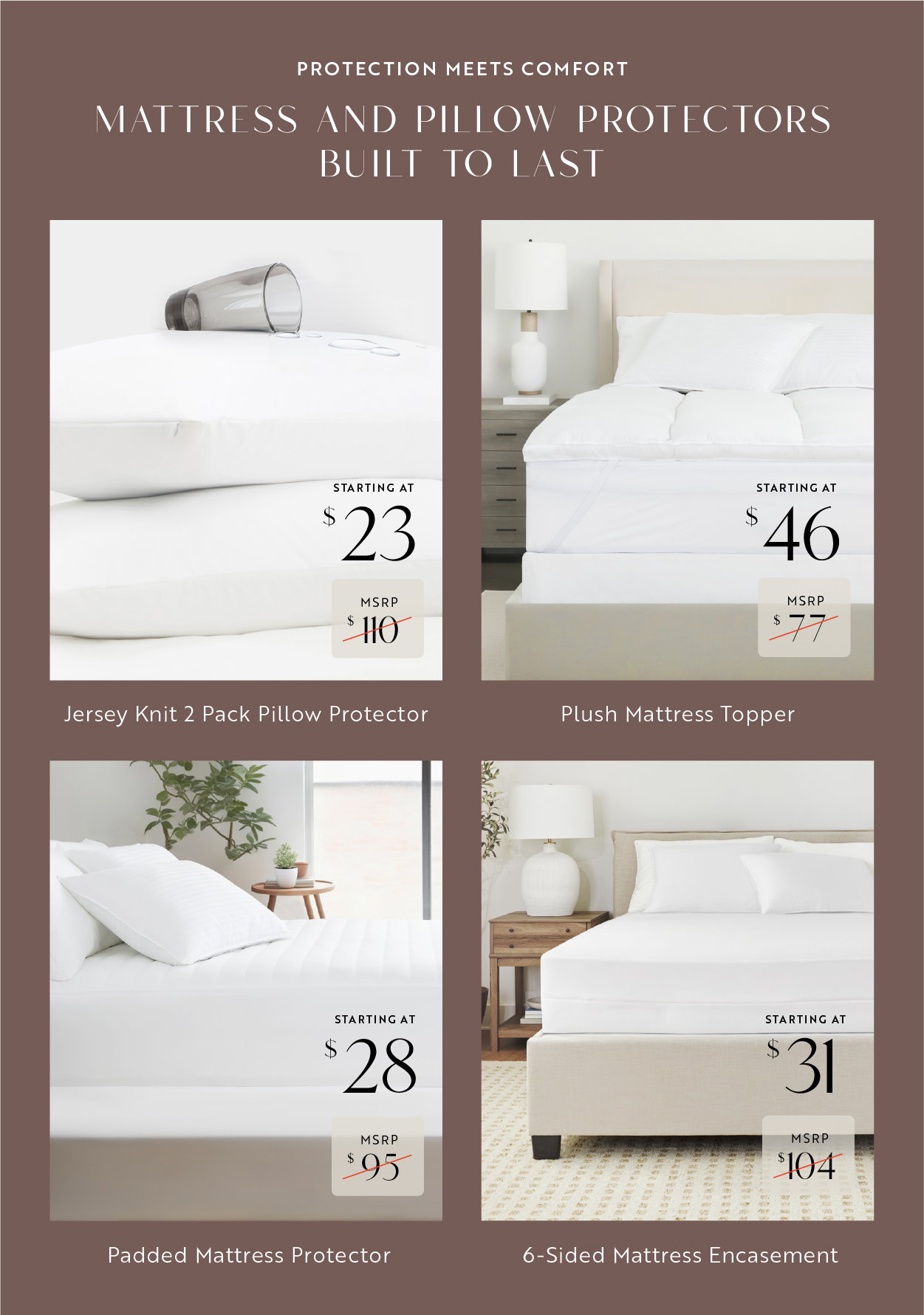 Protection meets comfort - Mattress and pillow protectors build to last.