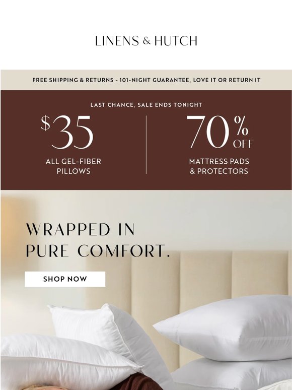 🛏️ $35 Gel-Fiber Pillows + 70% Off Utility Bedding