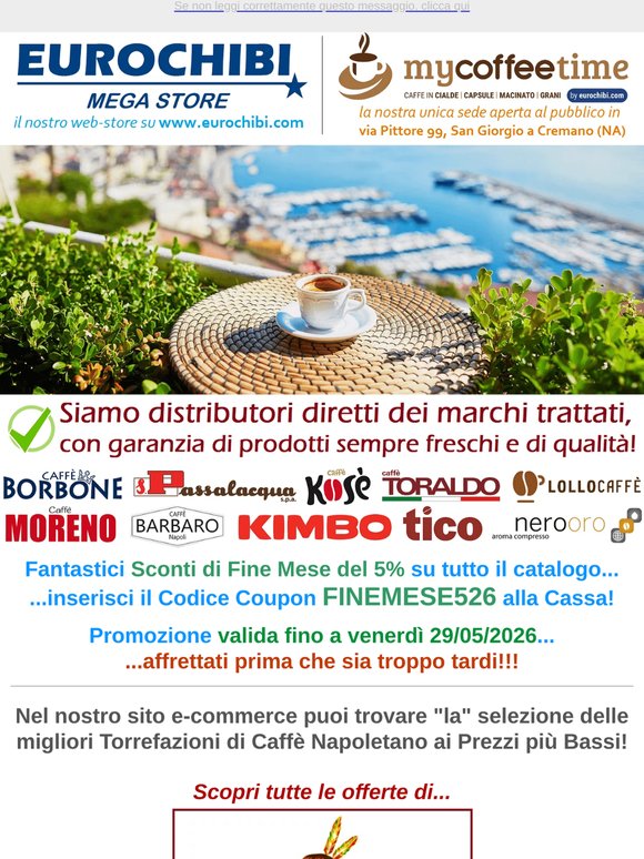 ☕ Approfitta degli Sconti di fine mese su tutte le Migliori Torrefazioni di Caffè Napoletano! ⭐💰🚚