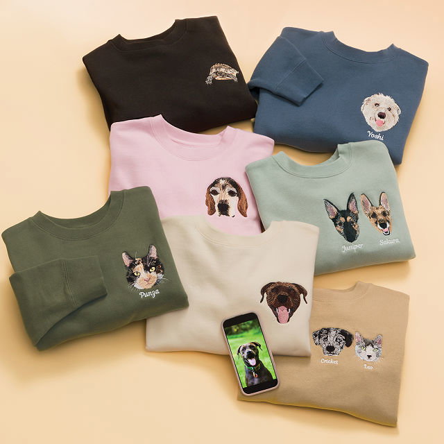 Custom Pet Embroidered Sweatshirt