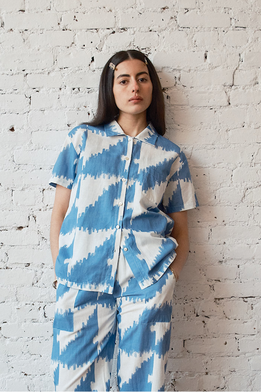 Dylan Blue Houndstooth