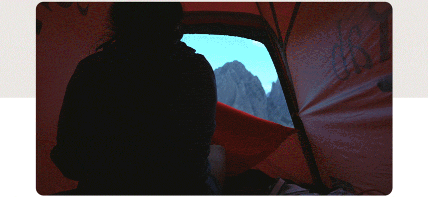 GIF taken from a video of 2 women out on a trail run, showing the different landscapes and environments.