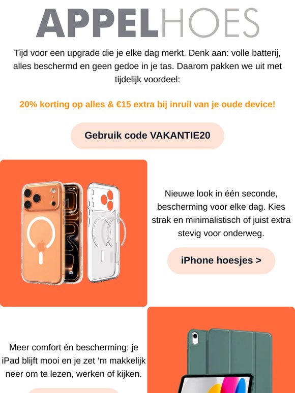 Vakantiegeld binnen?  20% korting + €15 extra inruilvoordeel ☀️