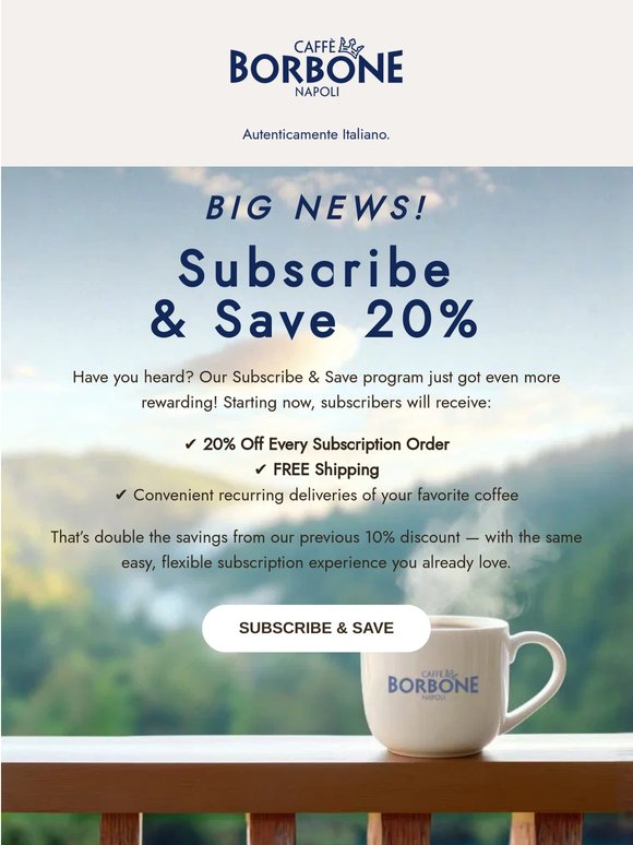 Enjoy Fresh Coffee with 20% Off Every Order!