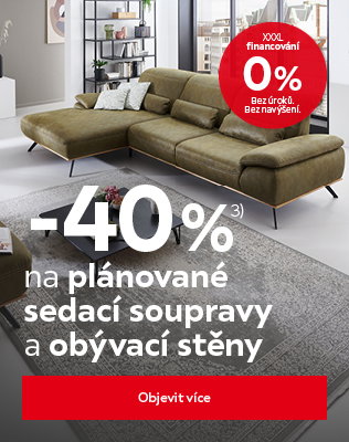 Sleva 40 % na planované sedačky a stěny