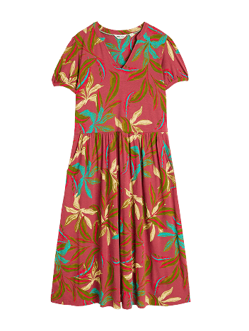 Shop Leah Print Jersey Midi Dress