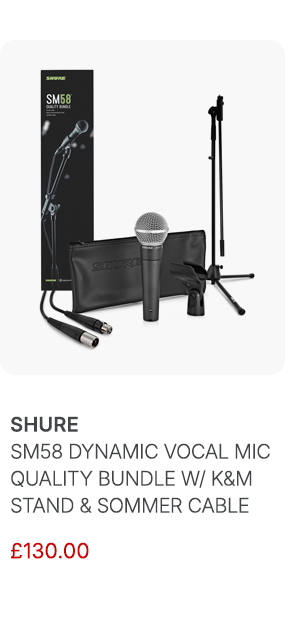 Shure SM58 Dynamic Vocal Mic Quality Bundle with K&M Stand and Sommer Cable