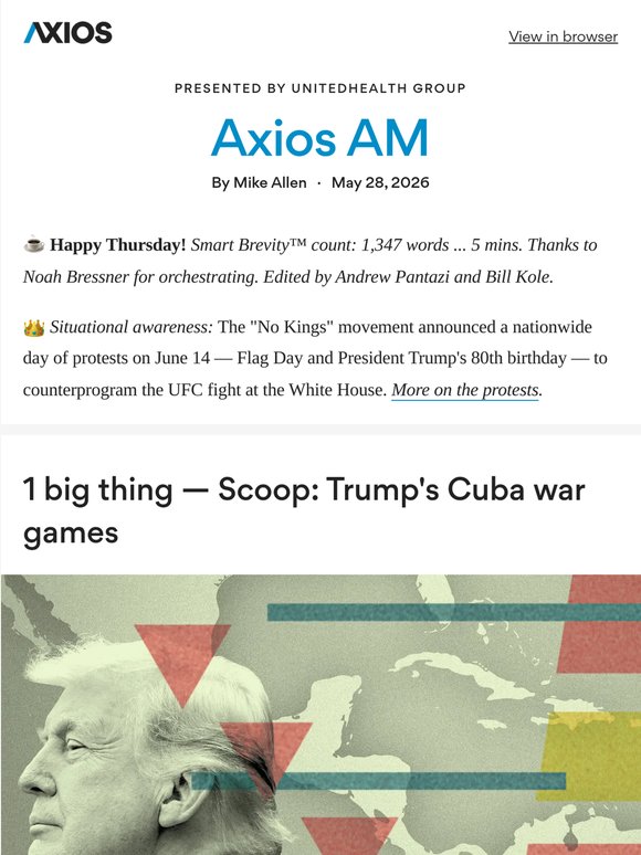 ⚡ Axios AM: Trump's Cuba war games