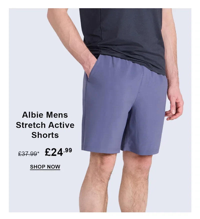 Albie Mens Stretch Active Shorts