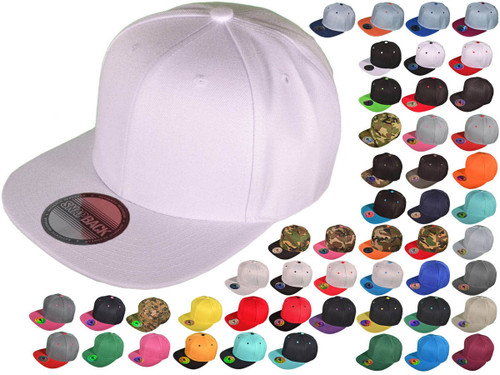 Wholesale Snapback Hats – Flat Bill Vintage Style with Matching Underbill (50+ Colors) – Style 3003