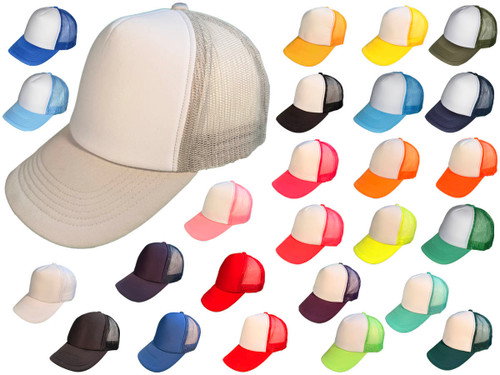 Blank Foam Trucker Hats - Wholesale 5 Panel Foam  Low Profile Caps - 5391
