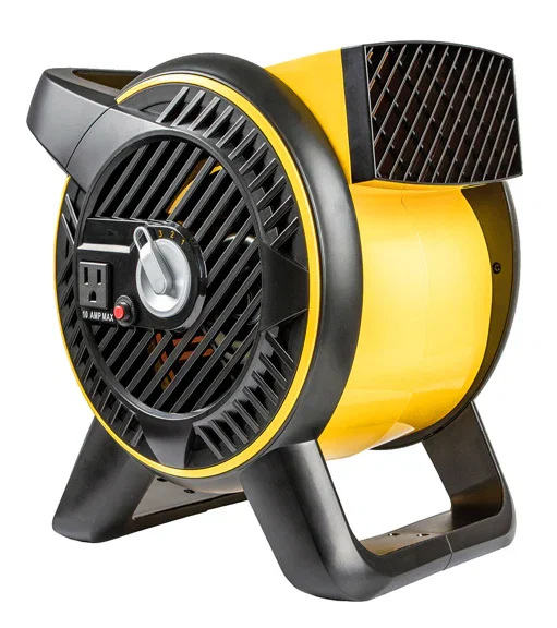 Image of Heavy Duty Utility Blower, 12-inch, 3 Speed Portable Floor Fan with Outlet & Pivoting Head
