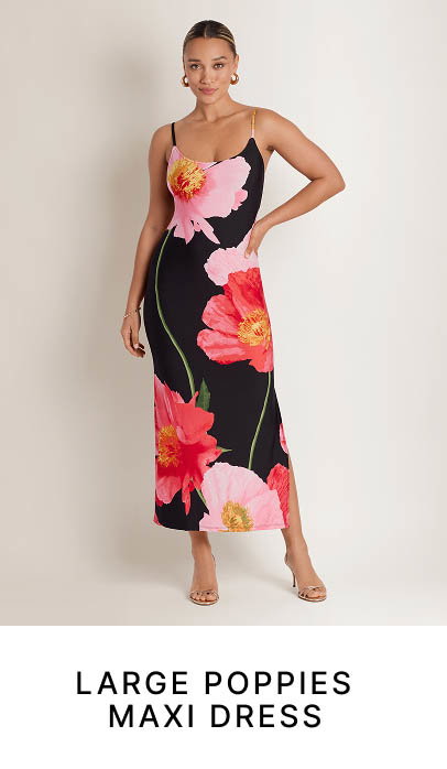 Large Poppies Maxi Dress