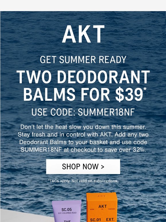 —, get any two Deodorant Balms for $39 ☀️